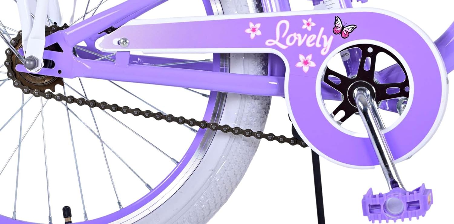 Lovely Fuxia Vélo pour Fille de 6 à 8 Ans 20 Pouces avec Panier et Porte-Bagages – Image 4