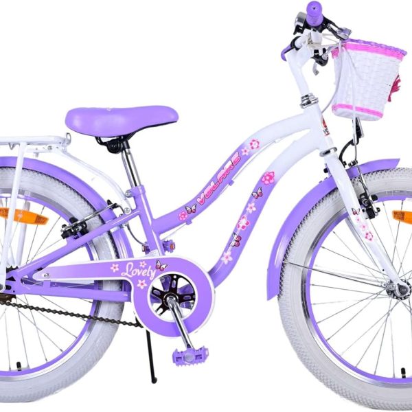 Lovely Fuxia Vélo pour Fille de 6 à 8 Ans 20 Pouces avec Panier et Porte-Bagages