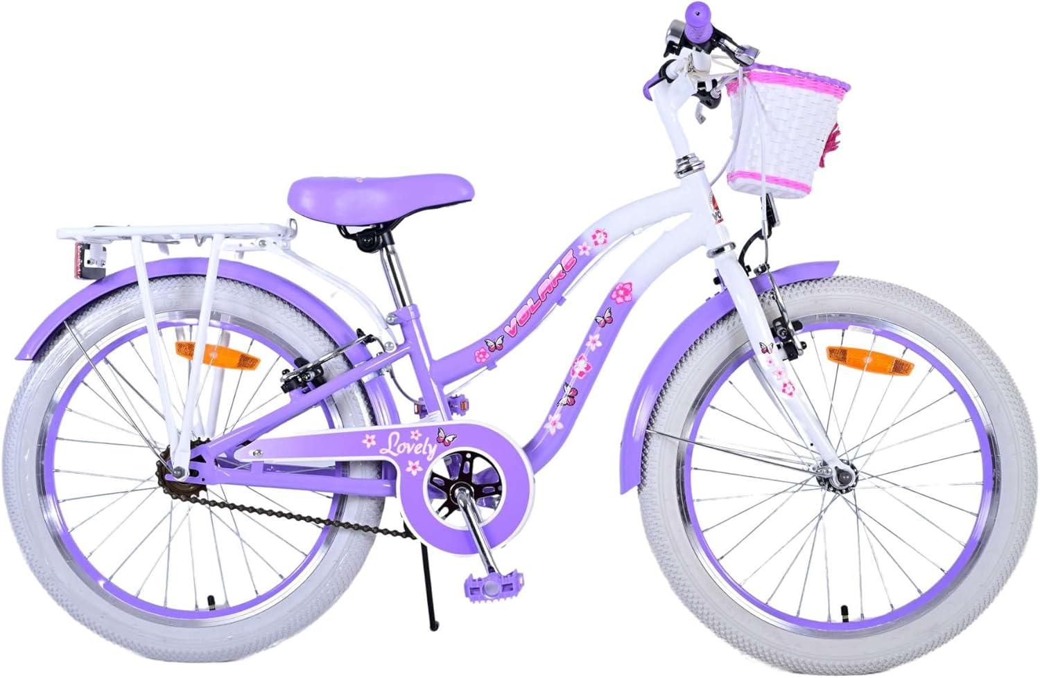 Lovely Fuxia Vélo pour Fille de 6 à 8 Ans 20 Pouces avec Panier et Porte-Bagages