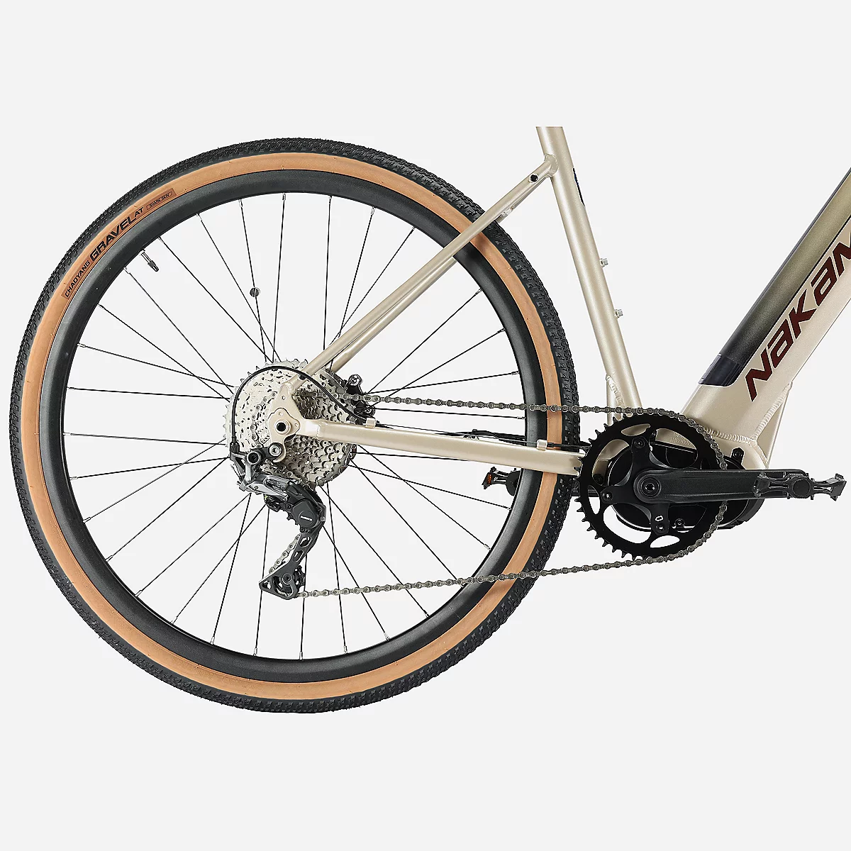 Vélo gravel adulte E-ALLROAD beige – Image 4