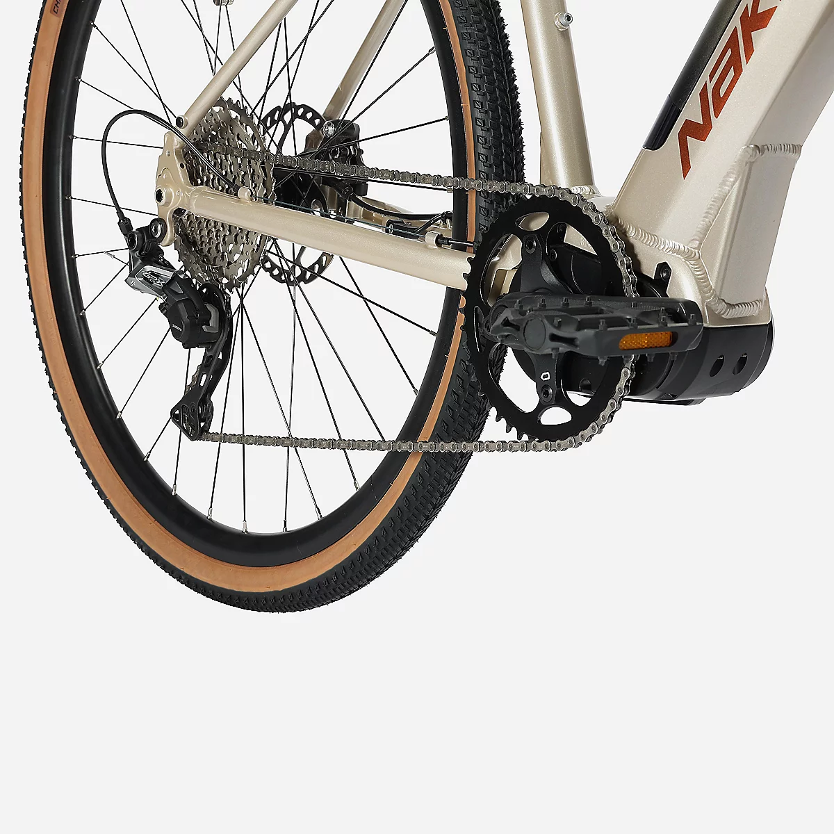 Vélo gravel adulte E-ALLROAD beige – Image 3