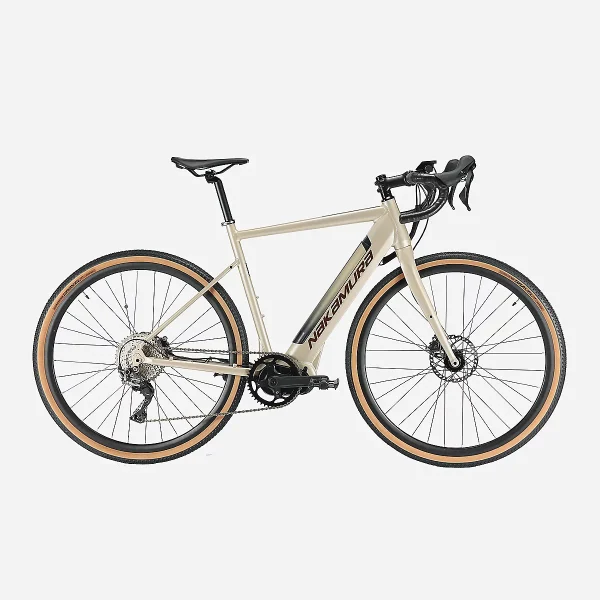 Vélo gravel adulte E-ALLROAD beige