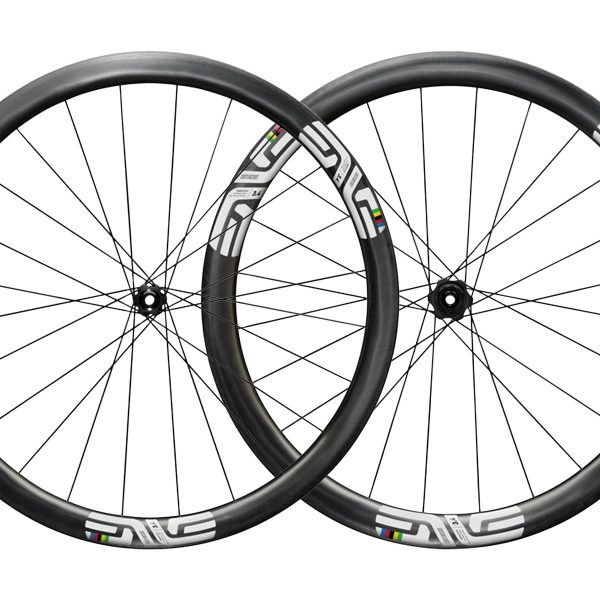 Roues de route en carbone Enve SES 3.4 Champion du monde 39/43 mm, sans chambre à air, pour freins à disque, saison 2024-2025