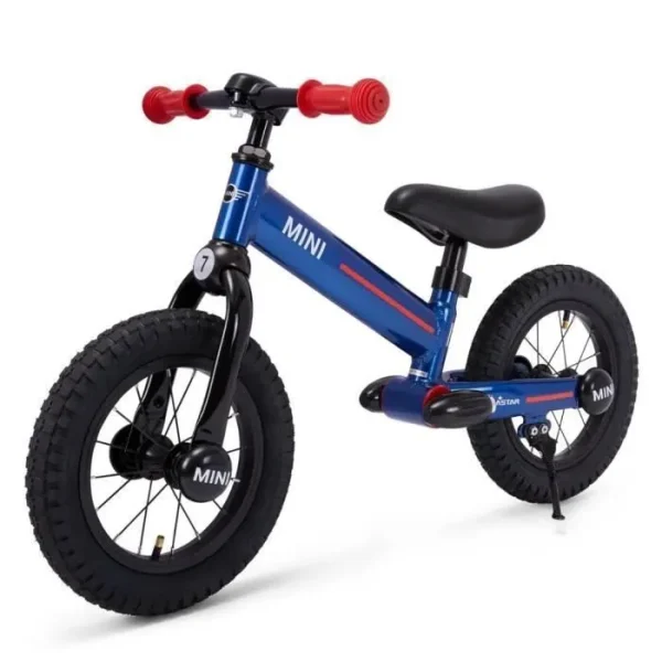 Draisienne MINI 12 pouces Bleue – 3-6 ans, siège ajustable 37–50 cm, pneus caoutchouc, capacité 45 kg